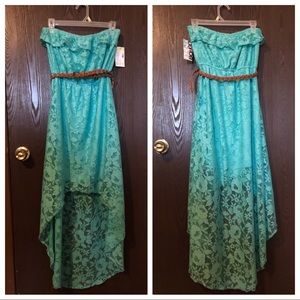 NWT Bongo High-Low Teal Lace Dress